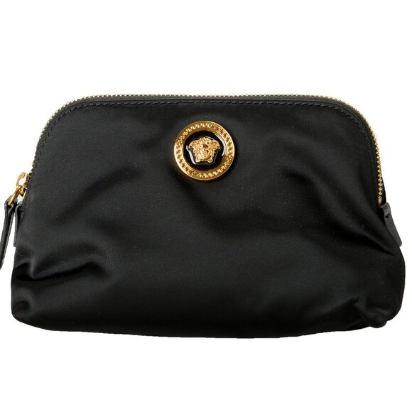 Versace Black Gold Medusa Head Beauty Toiletry Cosmetic Case One Size